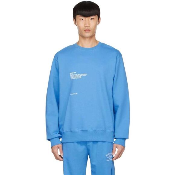 Helmut Lang Men's Paris Postcard Terry Crewneck Sweatshirt Pond Blue Small NWT - Picture 8 of 12